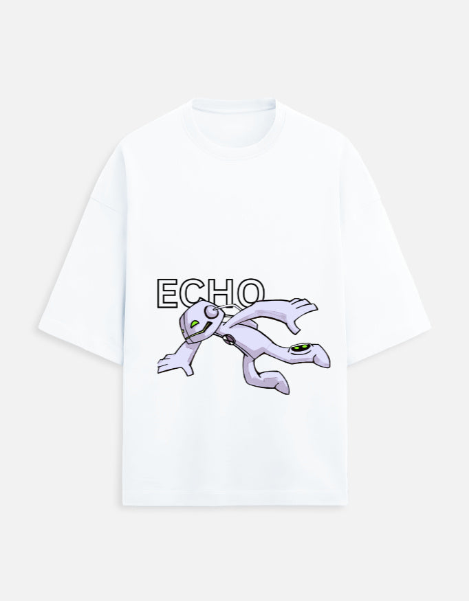 Indodude White Echo tshirt - best Gen z collection